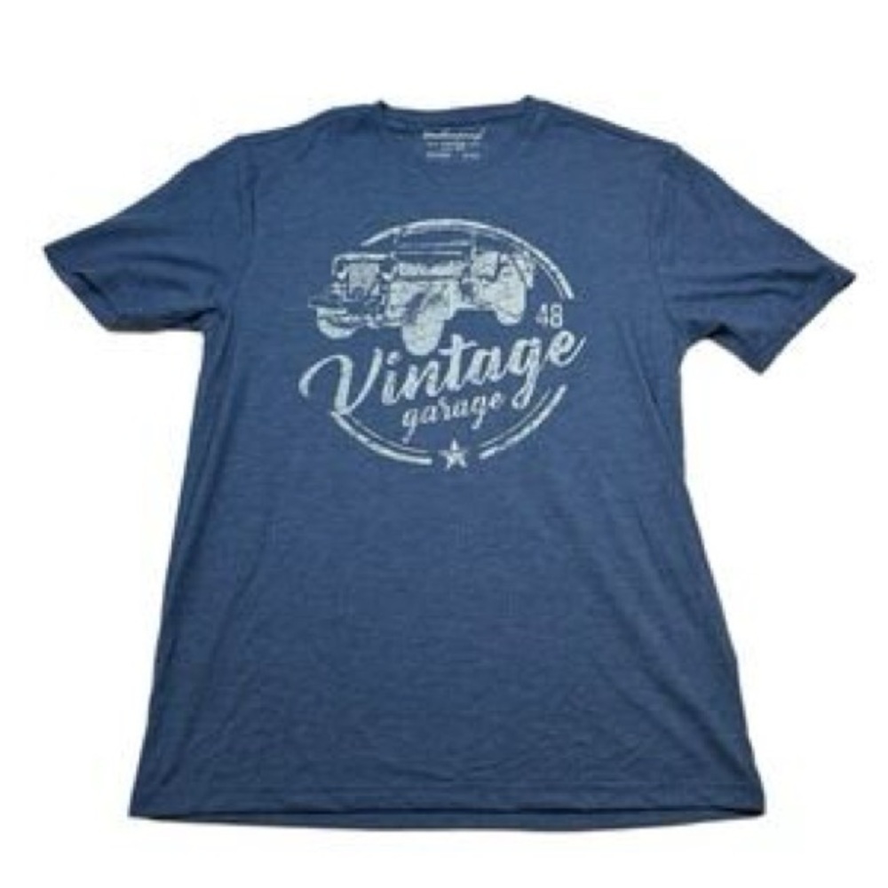 Jeep 🦆 Vintage 48 Blue Short Sleeve Tee with Distressed Graphic